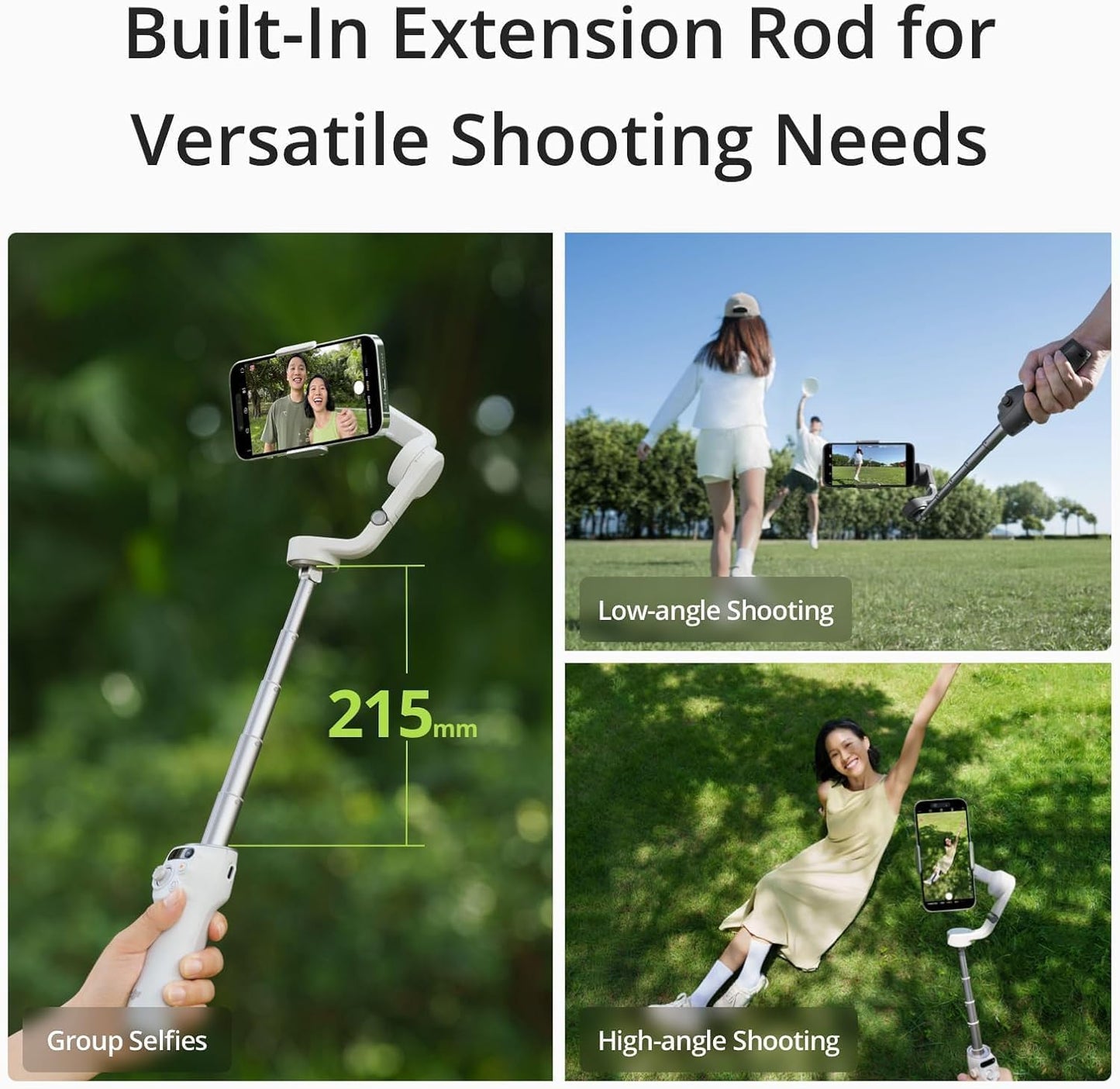 DJI Osmo Mobile 6 Estabilizador Gimbal para Smartphone – 3 Ejes, Seguimiento Inteligente, Palo Extensible Integrado, Control desde Smartwatch, Portátil y Plegable – Platinum Gray