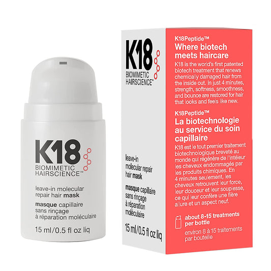 K18 Leave-In Molecular Hair Mask | Repara cabello seco o dañado por decoloración, color, procesos químicos y calor | Actúa en 4 minutos | Fortalece, suaviza y aporta brillo | Sin enjuague