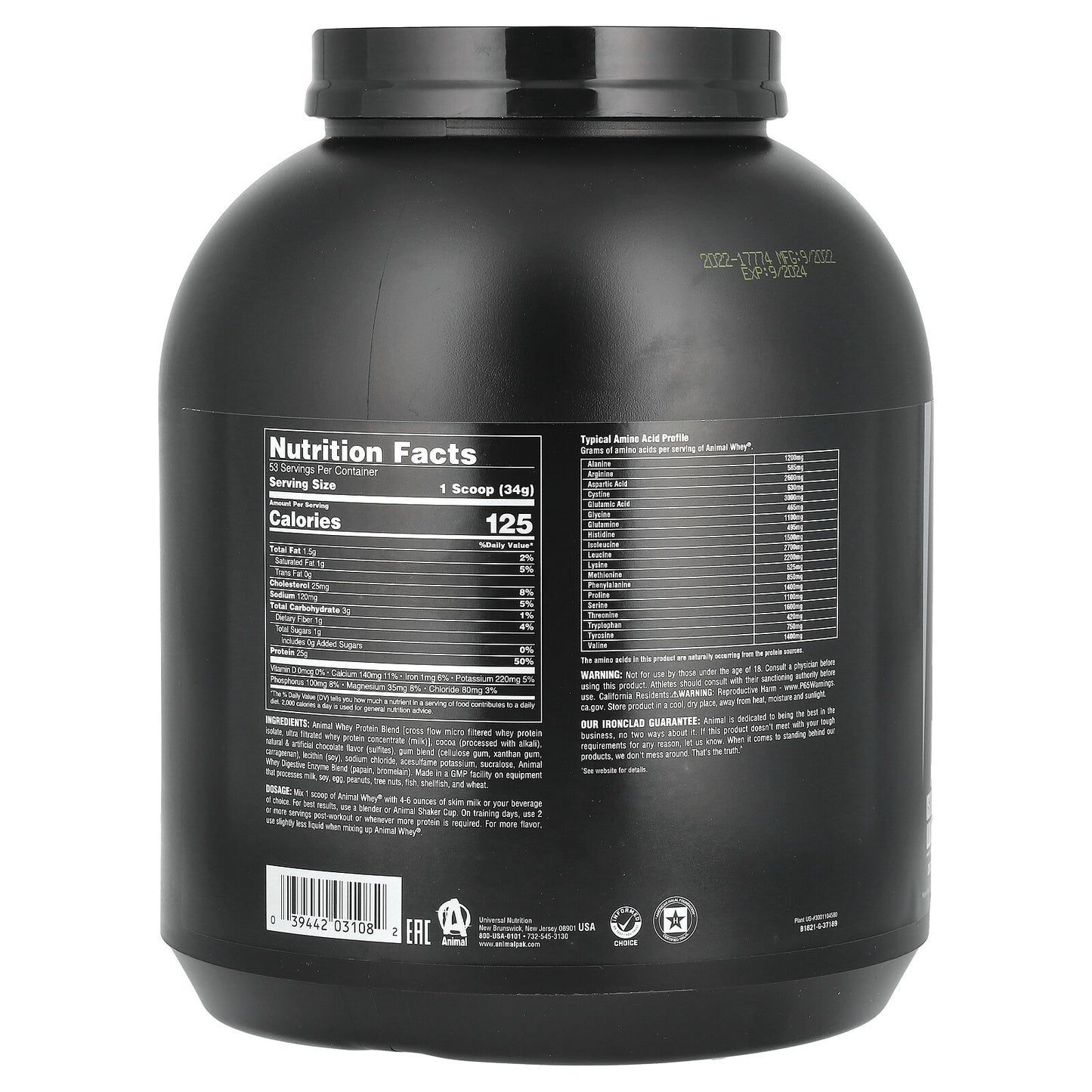 Animal® Isolate Loaded Whey | Proteína en Polvo – Sabor Chocolate – 1,81 kg