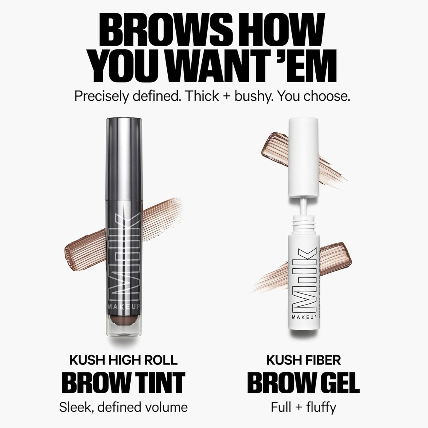 Milk Makeup KUSH Fiber Brow Gel | Gel Tintado con Fibras para Cejas Más Llenas y Naturales | Acondicionador, Vegano y Cruelty-Free