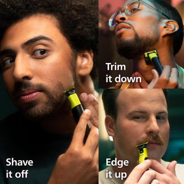 Philips Norelco OneBlade 360 con Conectividad (QP4631/90) | Hybrid Face + Body – 360 Blade, Peine 5-en-1 (1–5 mm), Kit Corporal, Estuche, USB