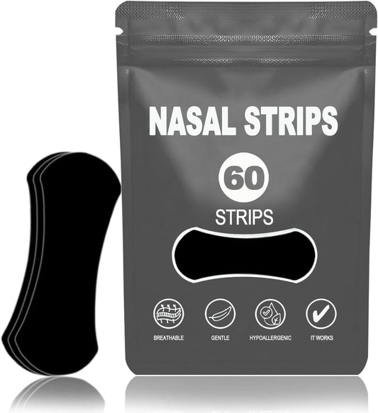 Nose Strips para Dormir y Respirar Mejor – 30 Unidades | Tiras Nasales Anti-Ronquidos | Adhesivo Extra Fuerte Resistente al Sudor y Aceite | Hipoalergénicas y Suaves con la Pie