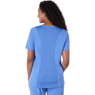Chaquetilla para Mujer | Camisetas Sanitarias Elásticas | Absorbe la Humedad | Espalda estilizada | Color: Celeste