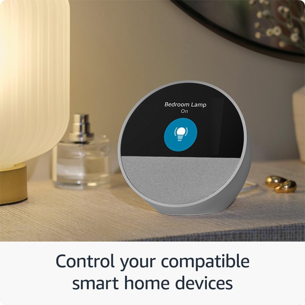 Echo Spot (Último modelo) – Reloj despertador inteligente con Alexa y gran sonido – Color Ocean Blue
