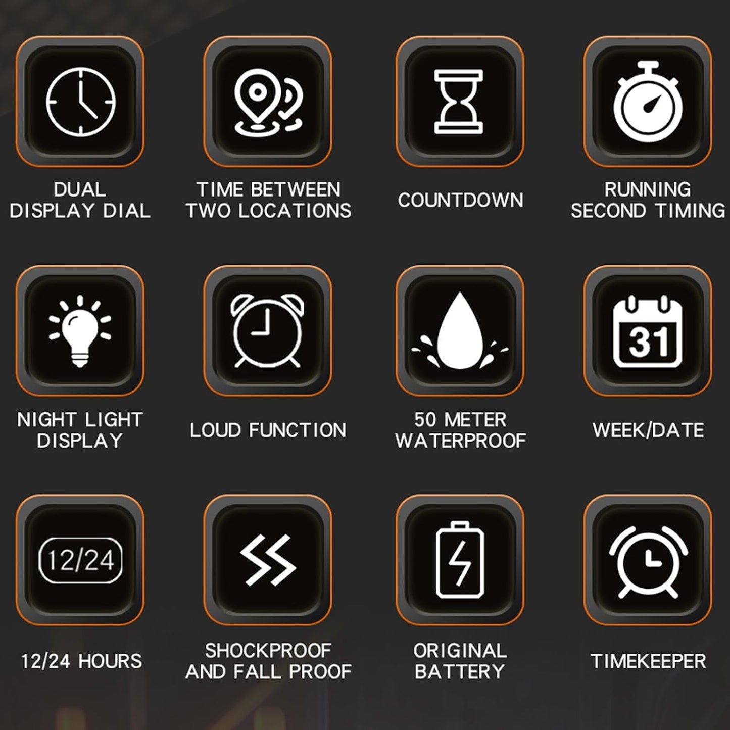 Reloj para Hombre Rectangular Blanco | Doble Hora Analógico + Digital | Cronómetro & Cuenta Regresiva | Alarma | 5 ATM Resistente al Agua | Correa de Silicona | Caja de Regalo