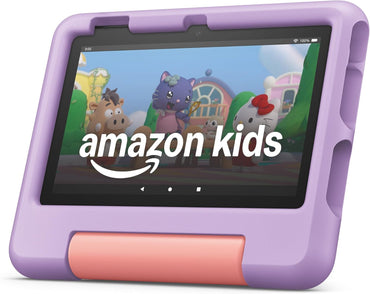 Fire 7 Kids Tablet (Modelo más reciente) – 7" HD, 16 GB, Morado – Para niños de 3 a 7 años