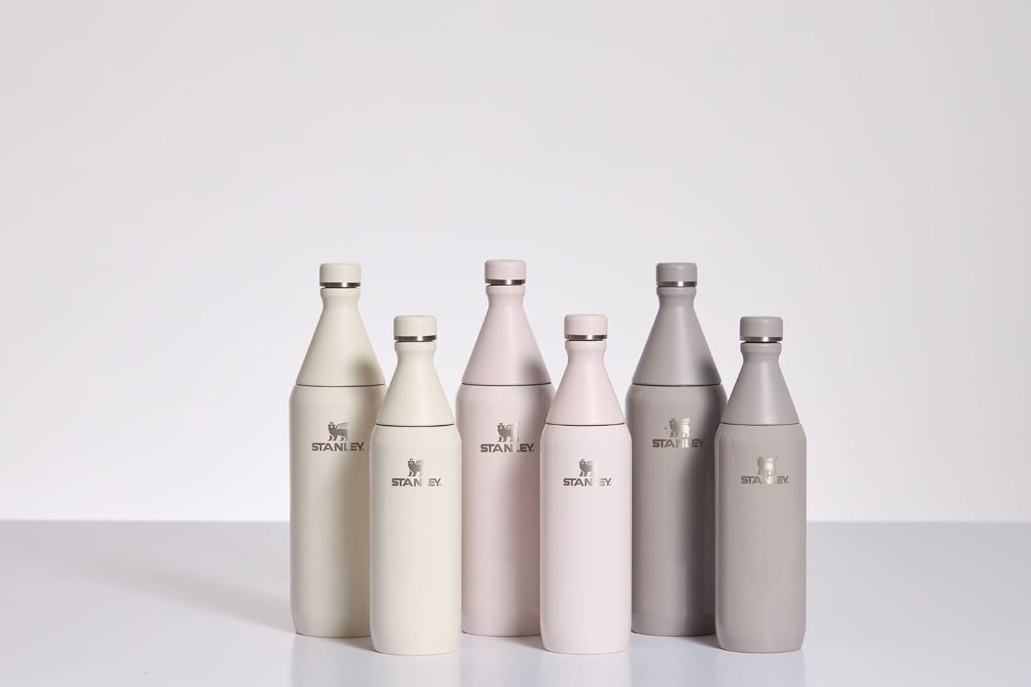 All Day Slim Bottle 34 Oz | Leakproof Twist on Lid | Slim Design for Travel and Gym | Insulated Stainless Steel Water Bottle | Bpa-Free | Ash Gloss