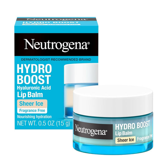 Neutrogena Hydro Boost - Bálsamo labial de ácido hialurónico, vitamina E nutritiva deja los labios hidratados, color rosa transparente teñido con un sabor a bayas dulces, bayas transparentes, 0.5