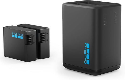 GoPro Dual Battery Charger + 2 Enduro Rechargeable Batteries (HERO13 Black) - Accesorio Oficial