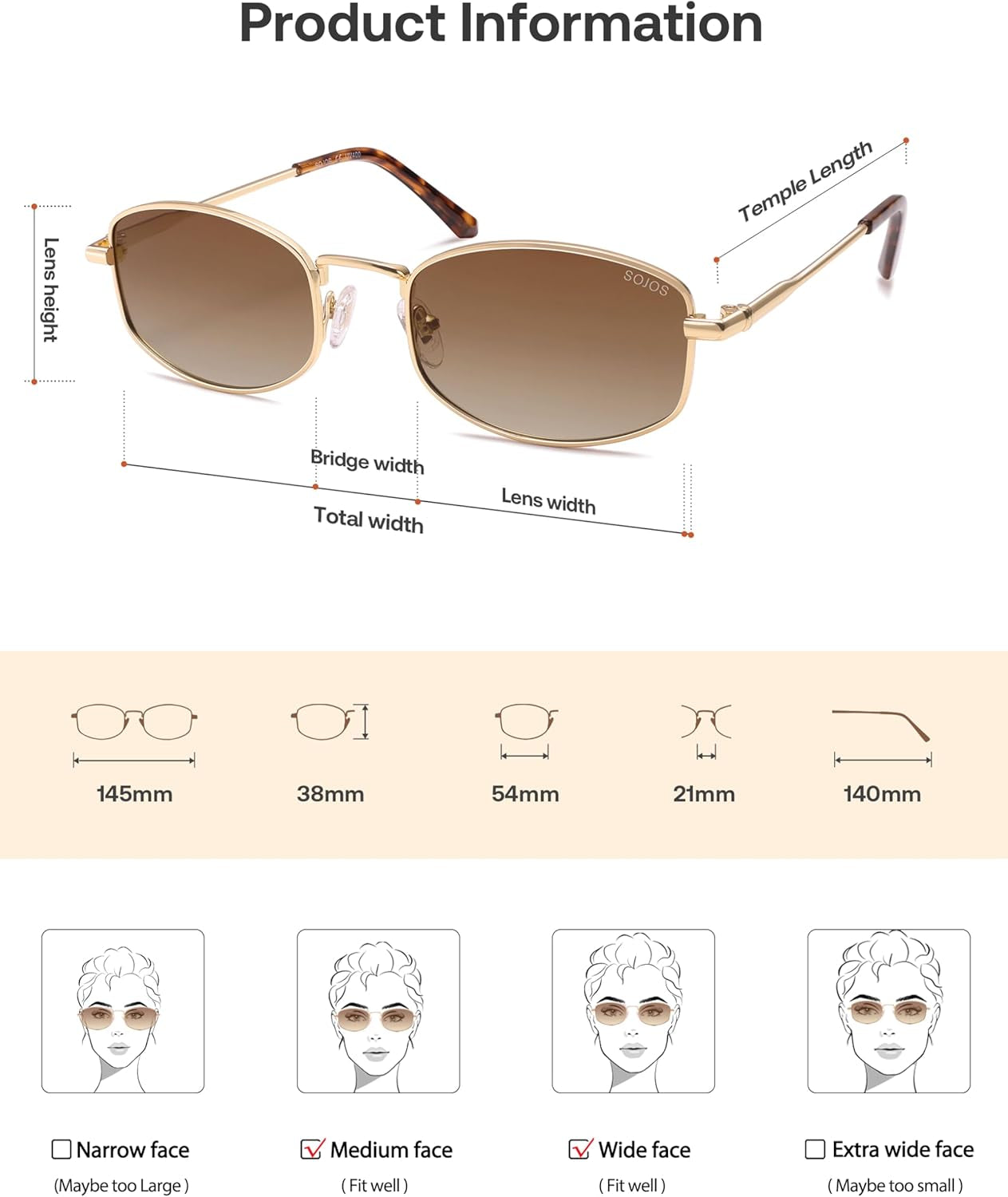 Trendy Oval Polarized Sunglasses for Women Men, Retro Fashion Shades UV400 Protection SJ1258