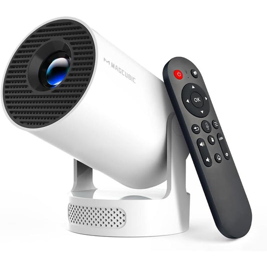 Mini Proyector HY300Pro+ | Soporte 4K, WiFi 6 y Bluetooth 5.4 | Parlante Integrado 5W | Giro 180°, Keystone Automático y Control Air Mouse | Cine Portátil para Casa y Exterior