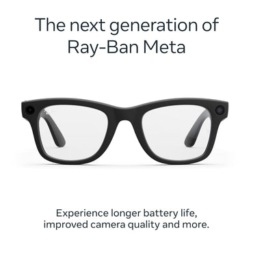 Ray-Ban Meta (Gen 2), Wayfarer, Matte Black | Smart AI Glasses for Men, Women — 2X Battery Life — 3K Ultra HD Resolution — 12 MP Ultra-Wide Camera, Audio, Video — Clear Lenses — Wearable Technology