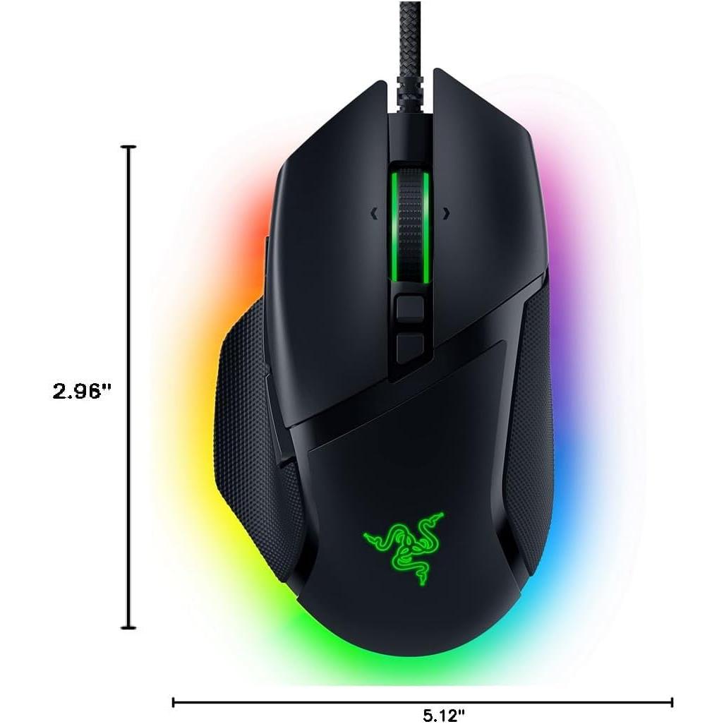 Razer Basilisk V3 – Mouse Gamer Ergonómico Personalizable con Rueda HyperScroll, 11 Botones, Sensor 26K DPI y Chroma RGB, Black
