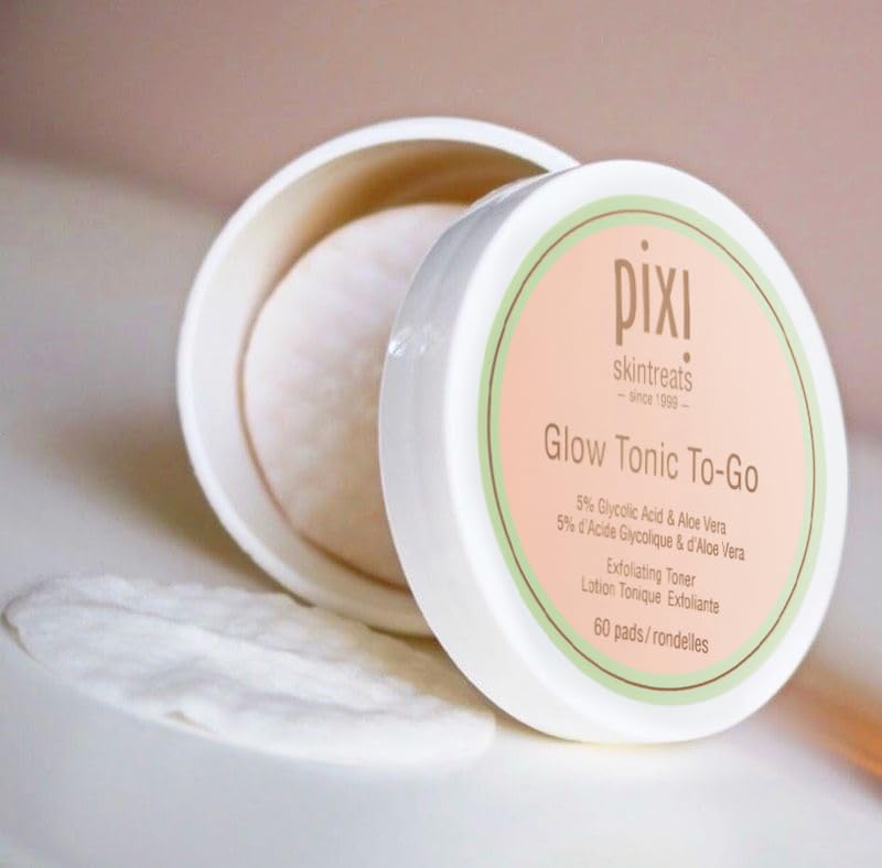 Pixi Glow Tonic To-Go – Pads Exfoliantes con Ácido Glicólico (60 unidades)