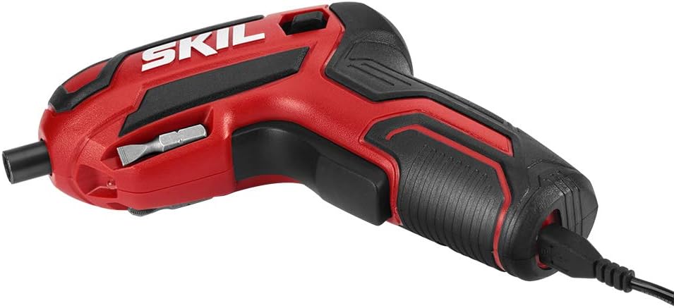 Destornillador Eléctrico Recargable 4V SKIL – Inalámbrico con 9 Puntas, Porta-Puntas y Cable USB – SD561801