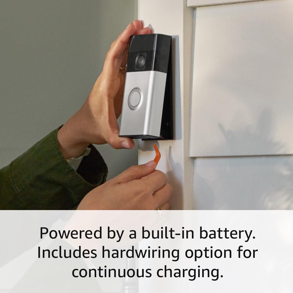 Ring Battery Doorbell – Timbre Inteligente Inalámbrico con Video en HD, Detección de Movimiento, Conversación Bidireccional y Batería Recargable (Último Modelo, Color Bronze)