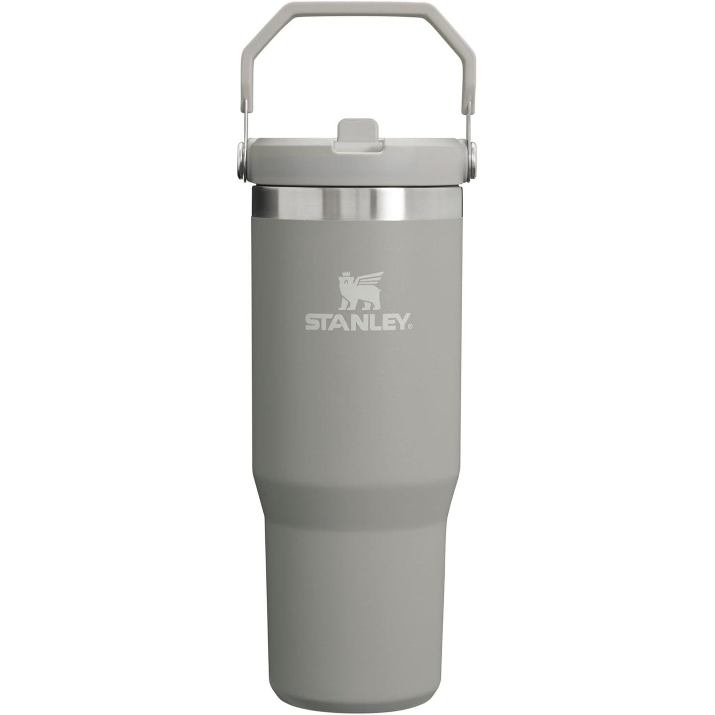 Iceflow Stainless Steel Tumbler with Straw - Vacuum Insulated Water Bottle for Home, Office or Car - Reusable Cup with Straw Leak Resistant Flip - Cold for 12 Hours or Iced for 2 Days (Cream)