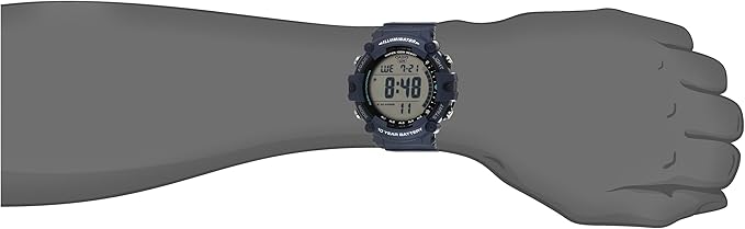 Illuminator AE1500WH Series | 10-Year Battery | LED Backlight | 5-Alarms | 1/100 Sec Stopwatch | Men'S Digital Watch