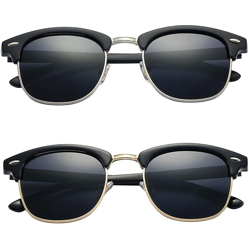 Pro Acme Semi-Rimless Polarized Sunglasses UV 400 Protection for Women Men