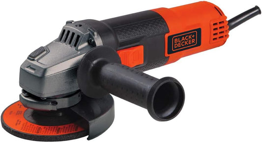 BLACK+DECKER Amoladora Angular, 4-1/2 Pulgadas, 6.5 Amperios, 10,000 RPM, Caja Metálica, Mango 3 Posiciones (BDEG400)