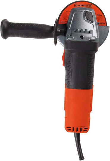 BLACK+DECKER Amoladora Angular, 4-1/2 Pulgadas, 6.5 Amperios, 10,000 RPM, Caja Metálica, Mango 3 Posiciones (BDEG400)