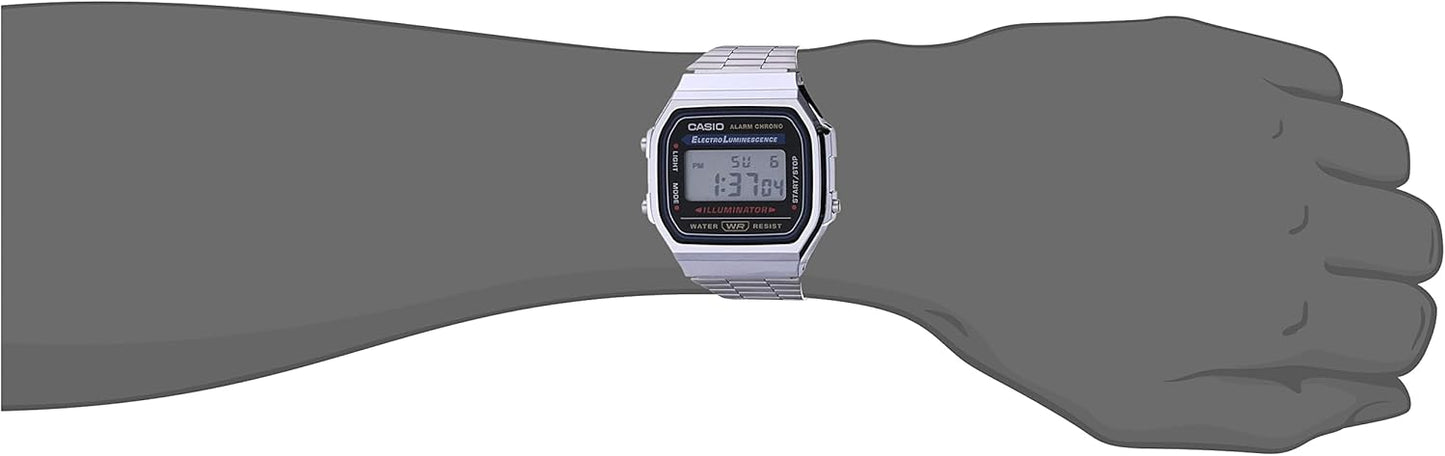 Casio Vintage A168WA-1 – Reloj Retro con Luz Electroluminiscente, Cronómetro y Alarma Diaria