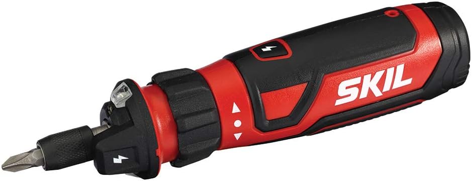 Destornillador Eléctrico Recargable 4V SKIL con Tecnología Circuit Sensor, Luz LED Dual, Set de 45 Piezas, Cable USB y Estuche – SD561204