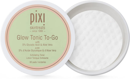 Pixi Glow Tonic To-Go – Pads Exfoliantes con Ácido Glicólico (60 unidades)