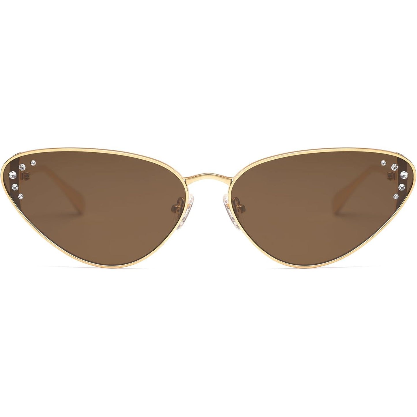 Lentes de Sol Retro Cat Eye SOJOS SJ1241 para Mujer, Estilo Estrecho Trendy, Detalles Brillantes, Protección UV400
