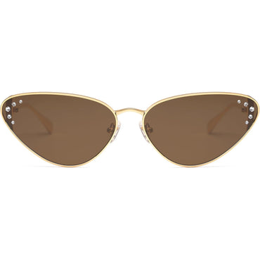 Lentes de Sol Retro Cat Eye SOJOS SJ1241 para Mujer, Estilo Estrecho Trendy, Detalles Brillantes, Protección UV400