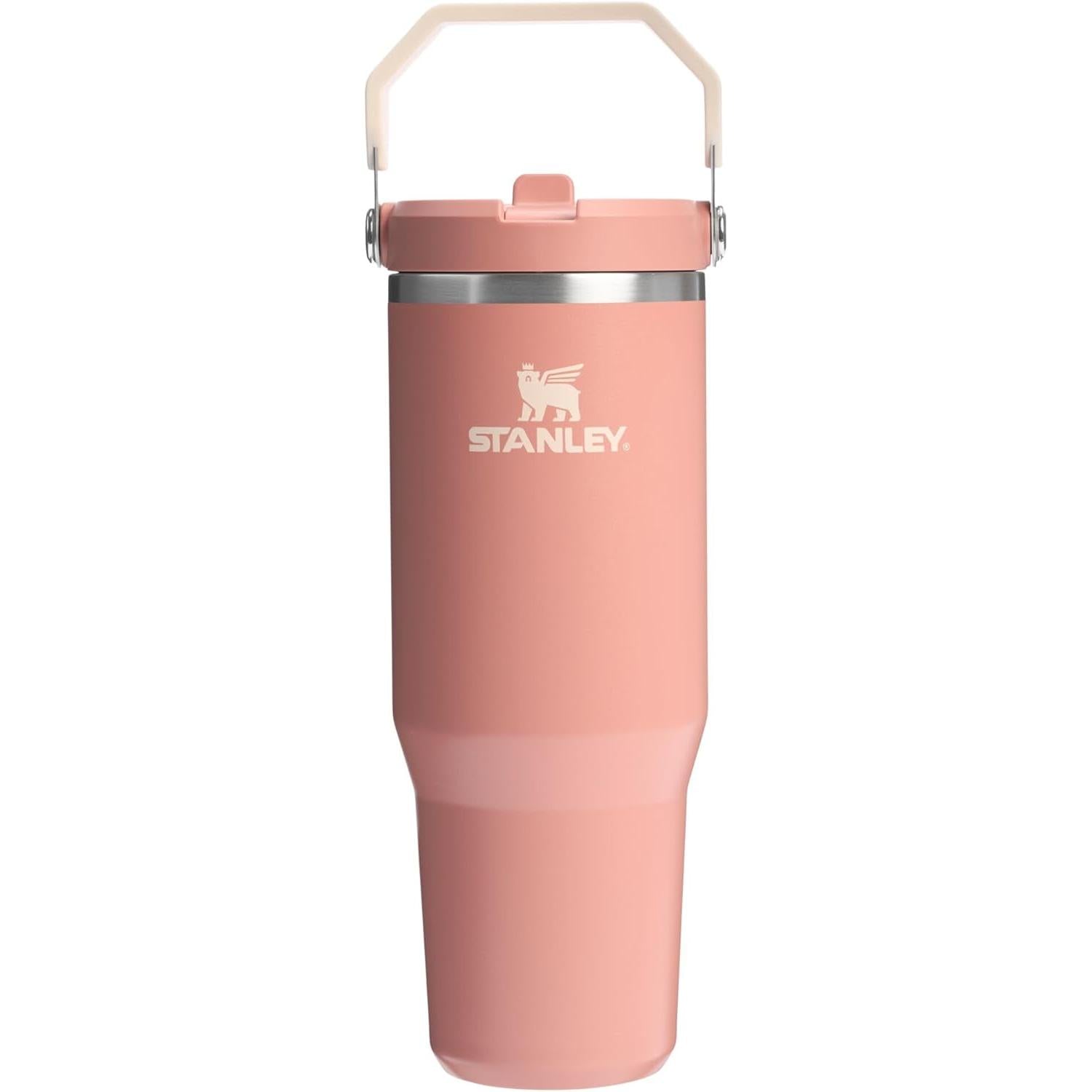 Iceflow Stainless Steel Tumbler with Straw - Vacuum Insulated Water Bottle for Home, Office or Car - Reusable Cup with Straw Leak Resistant Flip - Cold for 12 Hours or Iced for 2 Days (Cream)