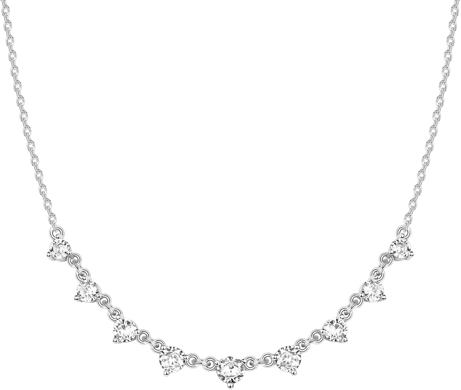 Collar de Estaciones para Mujer | Baño en Oro 14K | Cadena Fina con Circonitas Simuladas | Joyería de Moda para Capas y Looks Elegantes