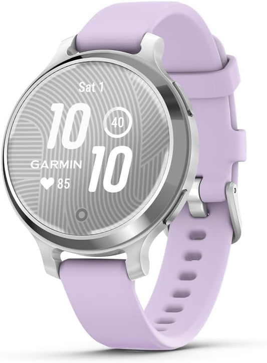 Garmin Lily 2 Active Smartwatch Mujer – Diseño Elegante con GPS Integrado, Salud & Fitness, 9 Días de Batería – Silver/Purple Jasmine