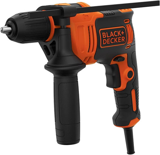 BLACK+DECKER Taladro Percutor, 6.5 Amperios, 1/2 Pulgada (BEHD201), Con Cable, 48.000 Golpes Por Minuto, Función 2 en 1