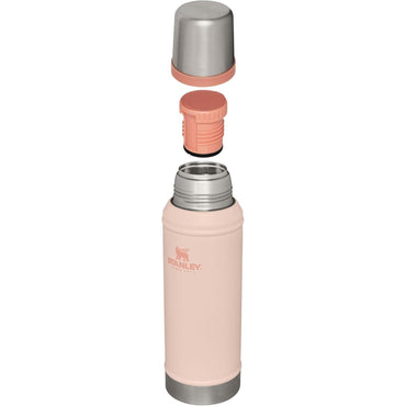 Stanley Classic Legendary Vacuum Bottle 1.0 Qt | Wide Mouth with Leakproof Cup Lid | Keep Drinks Hot or Cold | Packable for Travel | Insulated Stainless Steel Thermal Bottle | Bpa-Free | Limestone