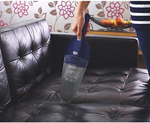 Aspiradora de Mano Inalámbrica BLACK+DECKER Dustbuster QuickClean, Compacta con Batería de Litio 2Ah, Base de Pared, Cepillo y Boquilla – Azul Cobalto