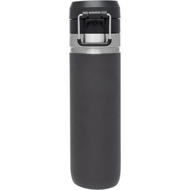 Quick Flip GO Water Bottle 24 Oz | Push Button Lid | Leakproof and Packable for Travel and Sports | Insulated Stainless Steel | Bpa-Free | Charcoal