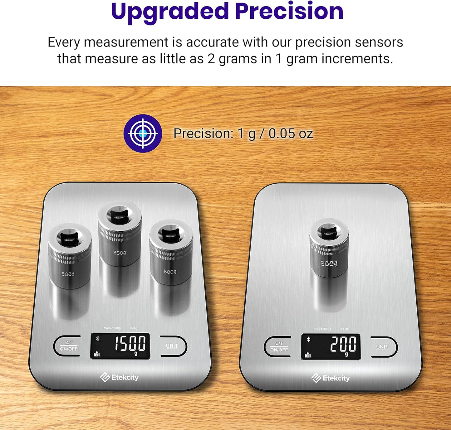 Food Nutrition Kitchen Scale, Digital Grams and Ounces for Weight Loss, Baking, Cooking, Keto and Meal Prep, Large, 304 Stainless Steel