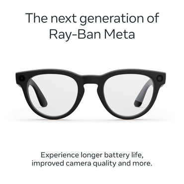 Ray-Ban Meta (Gen 2), Headliner, Matte Black | Smart AI Glasses for Men, Women — 2X Battery Life — 3K Ultra HD Resolution — 12 MP Ultra-Wide Camera, Audio, Video — Clear Lenses — Wearable Technology