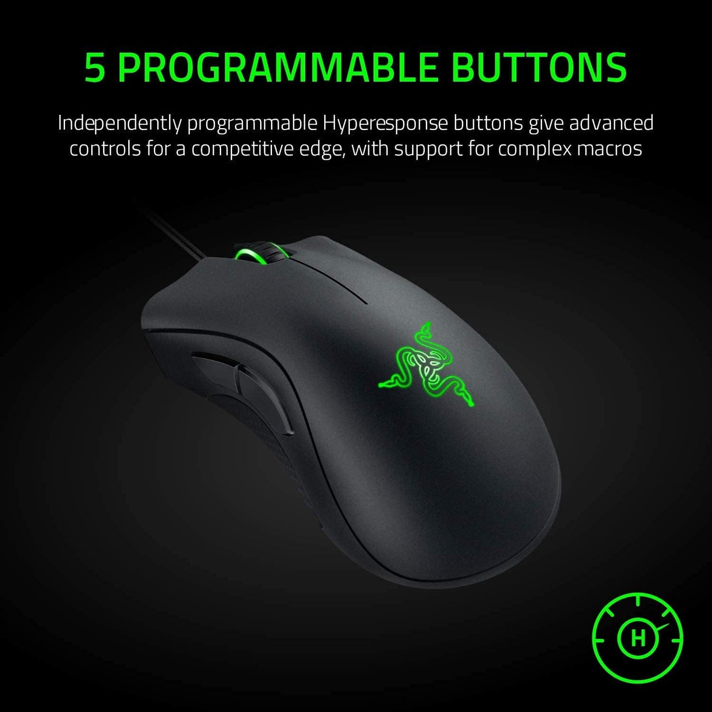Razer DeathAdder Essential – Mouse Gamer con Sensor Óptico de 6400 DPI – Negro Clásico