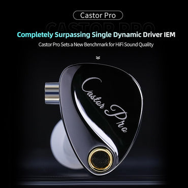 KZ Castor Pro Auriculares In-Ear Monitor HiFi con Bass Mejorado – IEM con Doble Driver Dinámico 10mm, 16 Perfiles de Sonido Ajustables, Cable Desmontable 2PIN-C – Gaming y Música