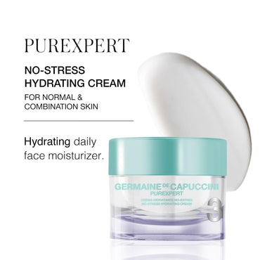 Germaine de Capuccini Purexpert No-Stress Hydrating Cream | Crema Hidratante & Equilibrante | Piel joven normal/mixta con tendencia acneica | Con Phytocomplex Stress-Reduction (mijo) | Confort, Luminosidad & Suavidad | 50 ml