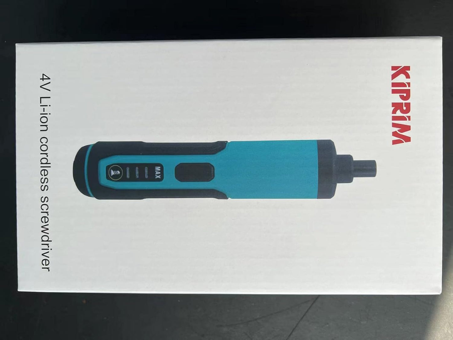 Destornillador Eléctrico Kiprim 4V Recargable, Torque Ajustable, 33 Puntas Magnéticas + 2 Brocas, Doble Linterna LED, Maletín y Cable Tipo-C