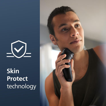 Philips Norelco Shaver 2400 Series (X3001/90) | Afeitado Húmedo/Seco, 27 Cuchillas ComfortCut, 4D Flex, Recortadora Pop-Up, Tapa Protectora, Deep Black