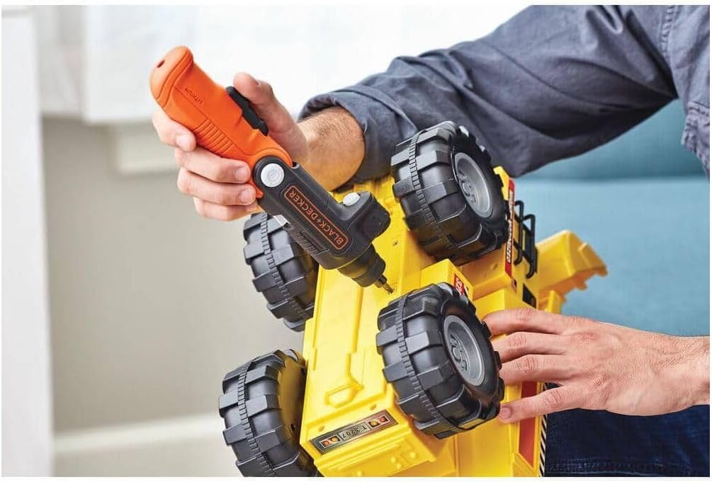 BLACK+DECKER Destornillador Inalámbrico 4V MAX con Linterna LED, Mango Pivotante y Batería Recargable (BDCSFL20C)