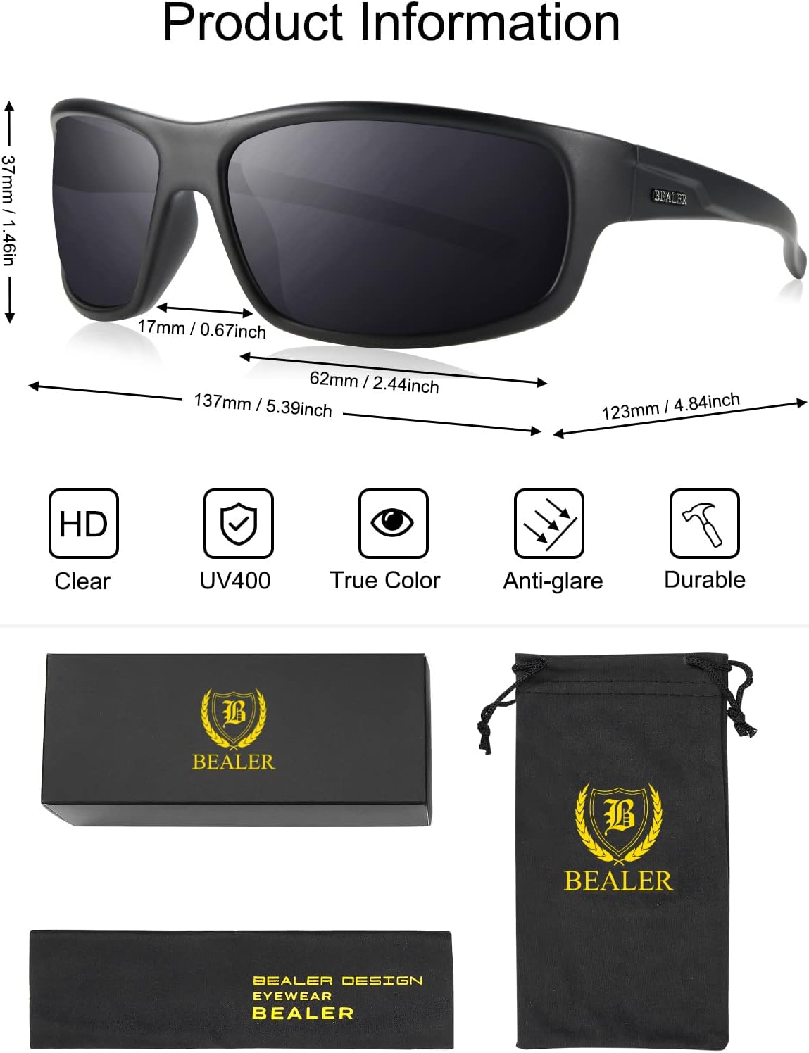 Gafas de Sol Deportivas Polarizadas para Hombre – Montura TR90 Ultraligera, Protección UV400, Ideales para Conducir, Ciclismo y Pesca