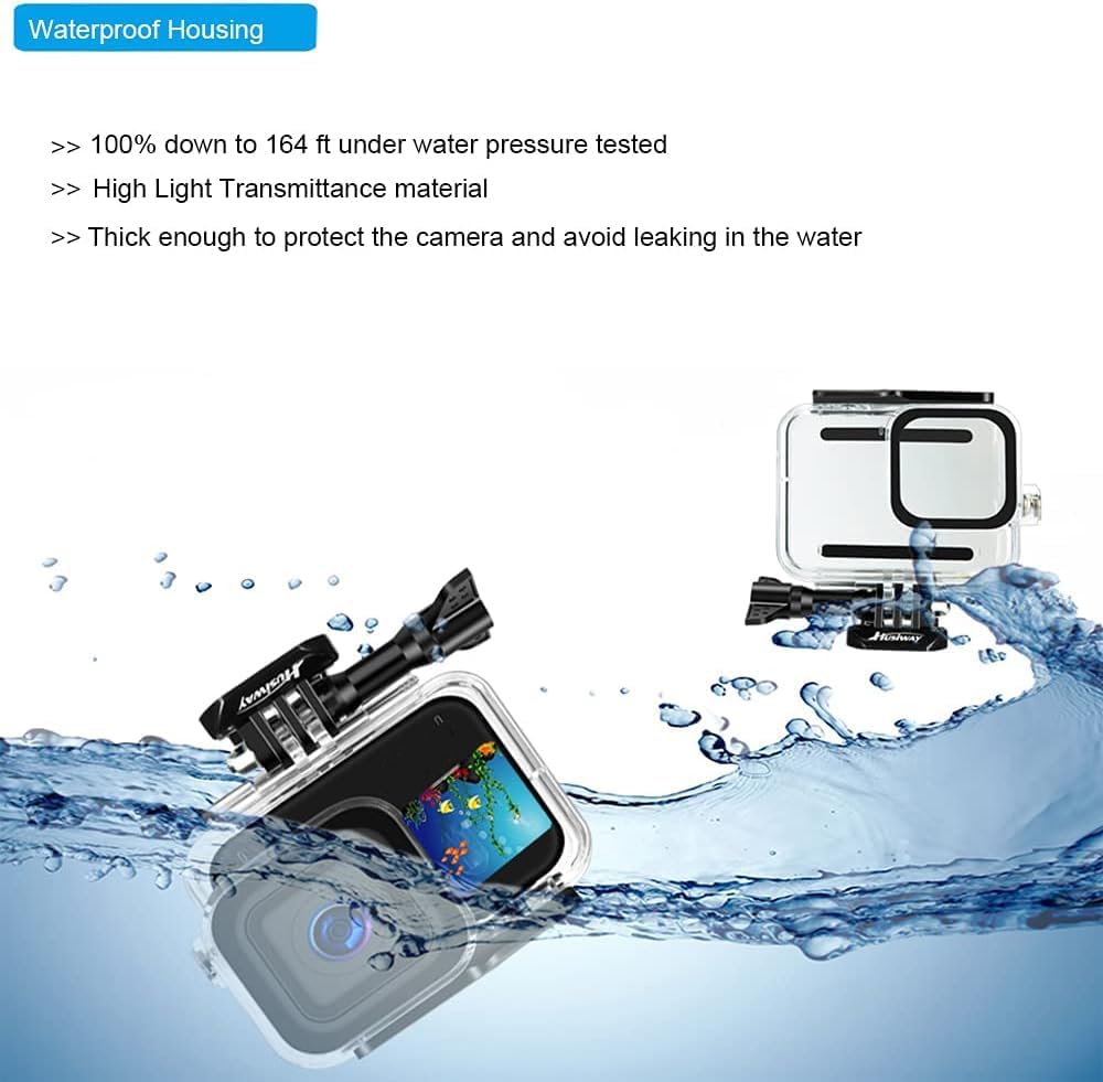 Kit de Accesorios 62-en-1 para GoPro Hero 13/12/11/10/9 Black — Carcasa Sumergible, Funda de Silicona, Protectores de Vidrio, Palo Selfie de Aluminio y más (Husiway)