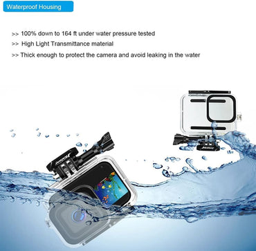 Kit de Accesorios 62-en-1 para GoPro Hero 13/12/11/10/9 Black — Carcasa Sumergible, Funda de Silicona, Protectores de Vidrio, Palo Selfie de Aluminio y más (Husiway)