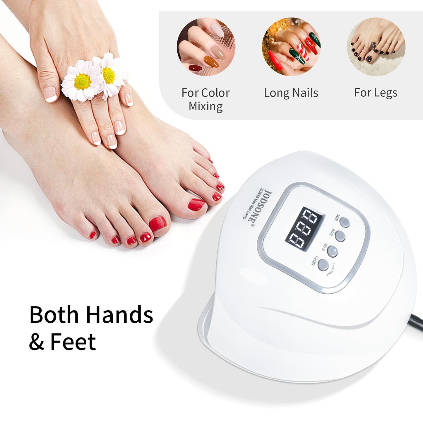 Lámpara de uñas LED UV | Secador de uñas para esmalte de gel, lámpara de uñas de gel LED con sensor automático y 4 temporizadores