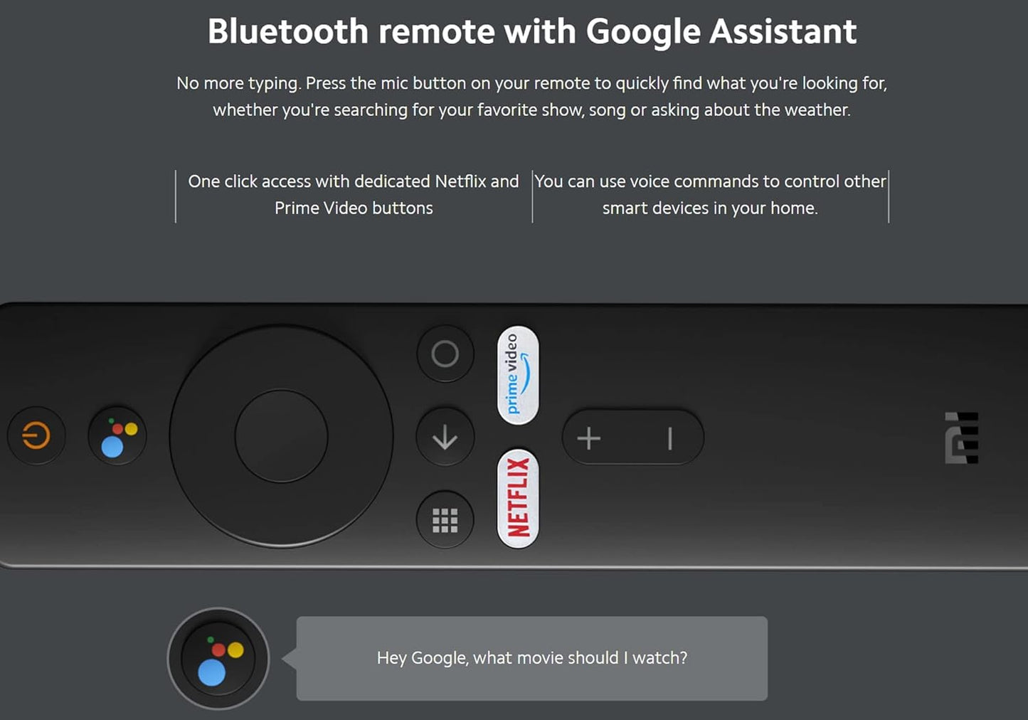 Mi TV Stick 1080P HDR – Android TV 9.0, 1GB RAM + 8GB ROM, Chromecast Integrado, Control por Voz, Streaming Portátil con Bluetooth Remote